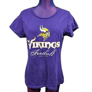 NFL Minnesota Vikings Scoop Neck‎ Tee-Shirt Size Large Women's P65